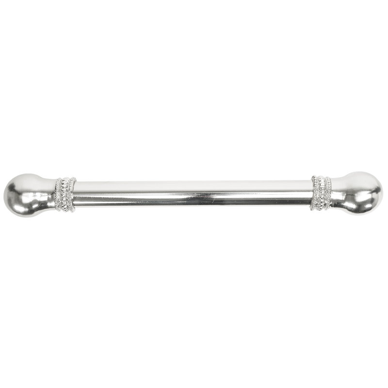 Classic/Beaded 12 inch center to center long pull  in finish Platinum, 6"