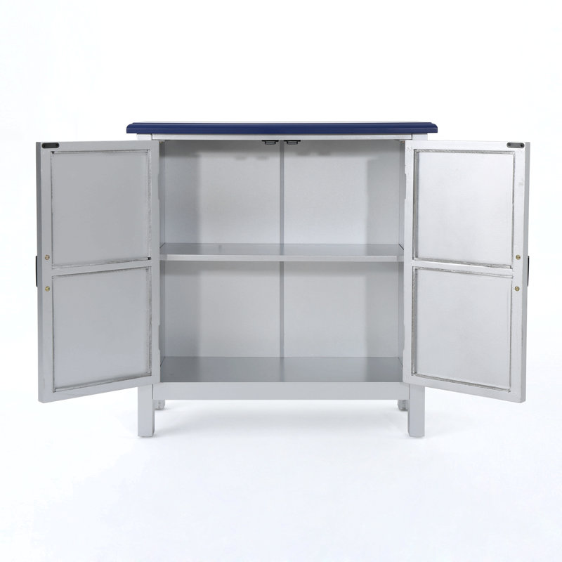 Commode en bois multifonctionnelle pour la décoration intérieure, Bleu marine