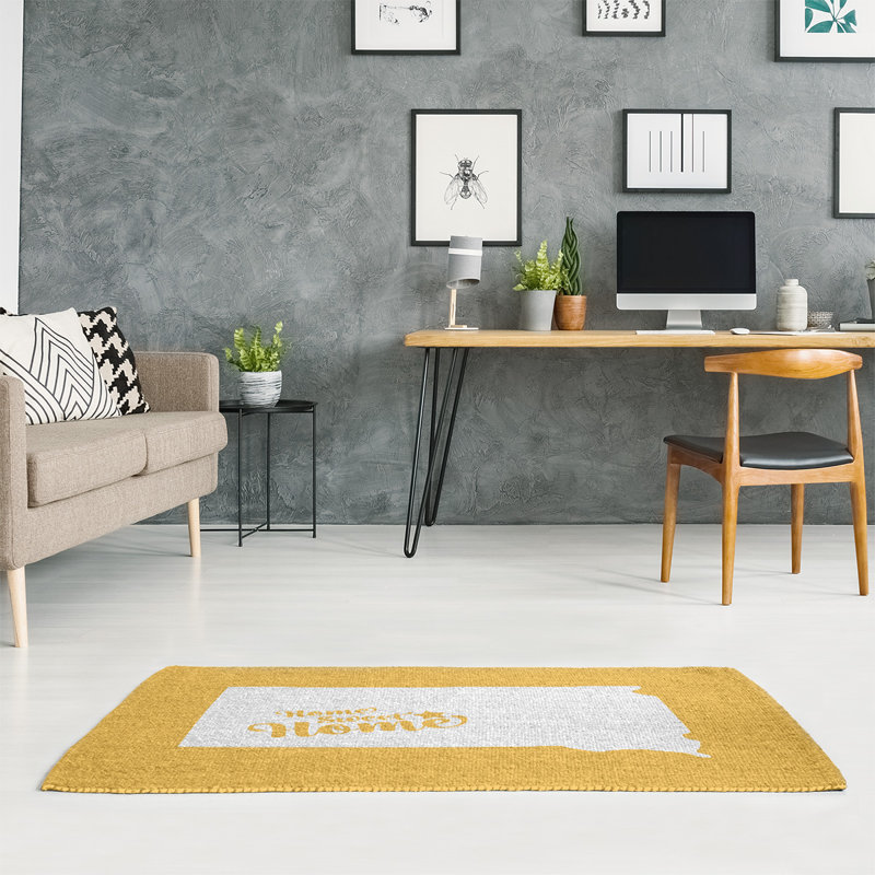 Tapis de pierre polyester pour la maison, Rectangle 5 pi x 7 pi