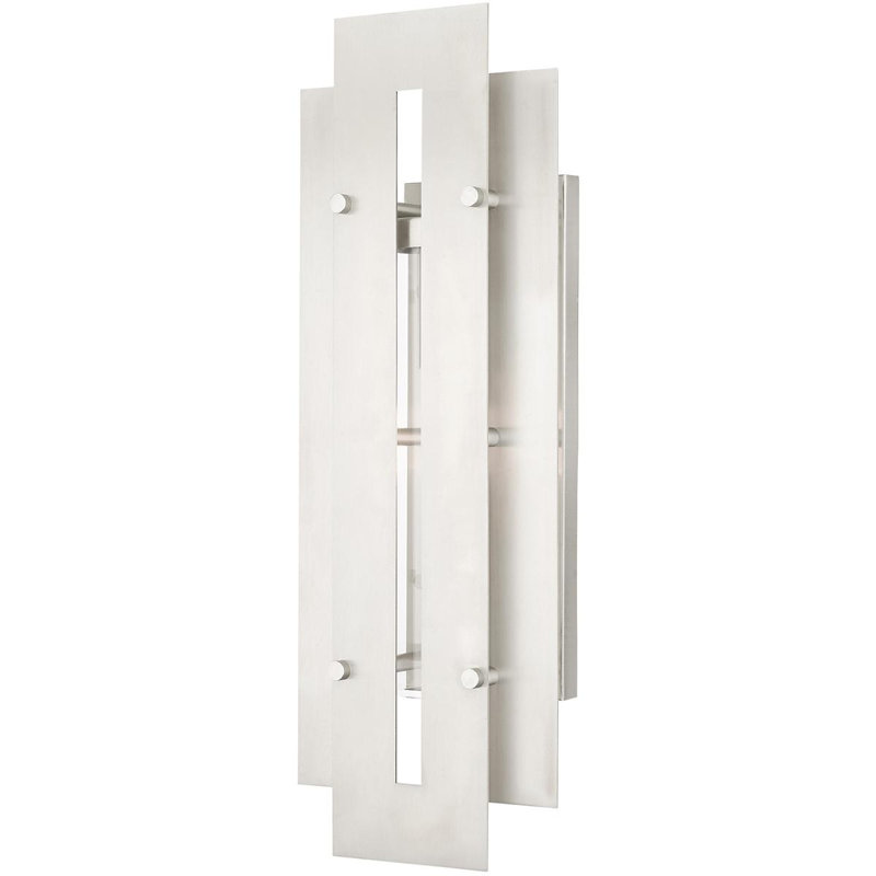 Plafonnier encastré d'extérieur Baynbridge, Nickel brossé, H 22 po x l 8 po x P 8 po