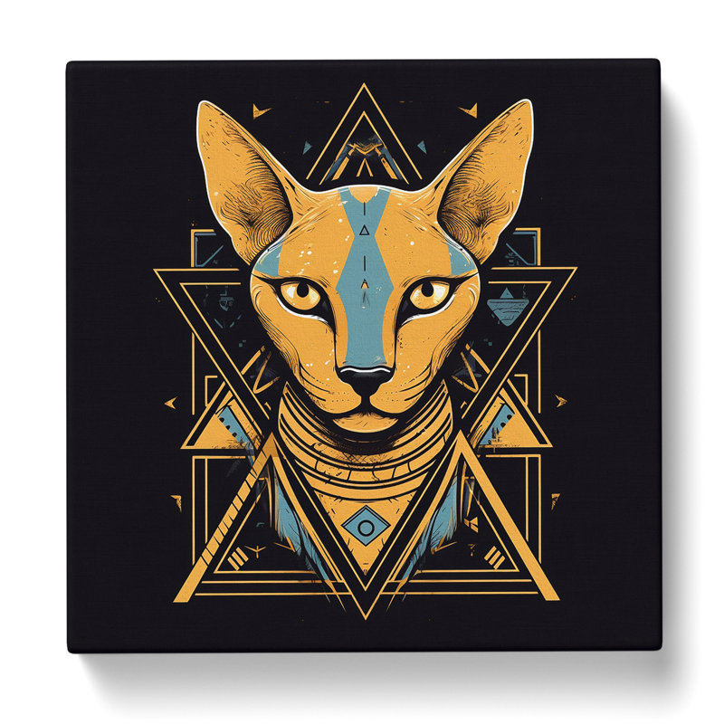 Egyptian Cat Geometric - No Frame Print