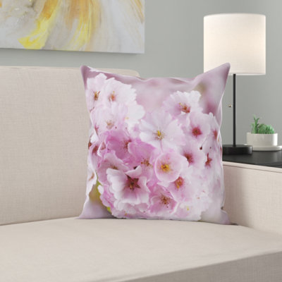 Coussin décoratif fleurs cerises