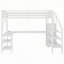 Lit mezzanine en métal avec armoire, bureau en L, port USB et éclairage DEL-1390572396