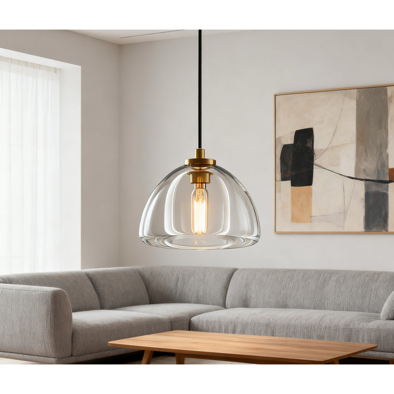 Luminaire suspendu en cristal pour îlot de cuisine et salle à manger - Luminaire suspendu en laiton rétro avec cristaux K9 - intensité réglable et réglable en hauteur avec ampoules