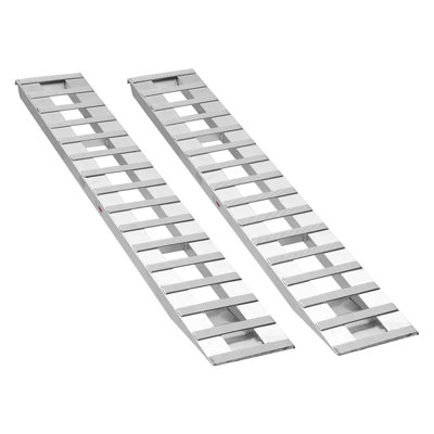 Rampes de chargement, 2 pièces 94 x 15 po, ensemble de rampes en aluminium durable et robuste avec 16 plaques antidérapantes, capacité combinée de 6000 lb, pour chariots, tracteurs de ferme, VTT, tondeuses à gazon, motos