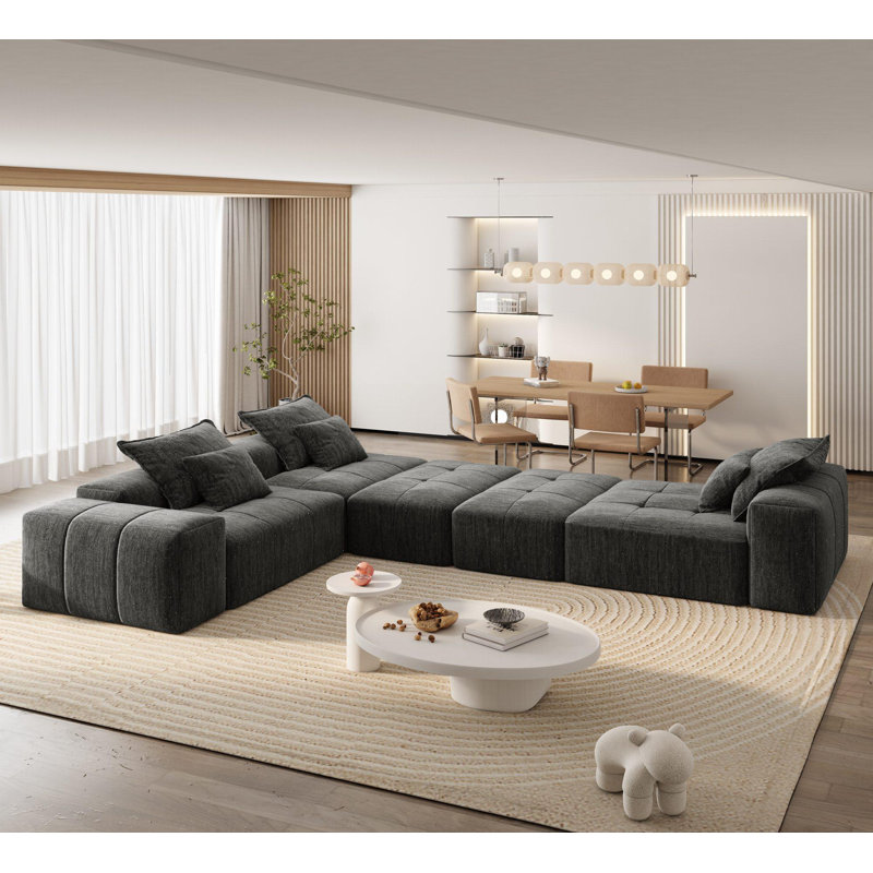 Canapé modulaire surdimensionné Boneless, Noir, noir, noir, noir
