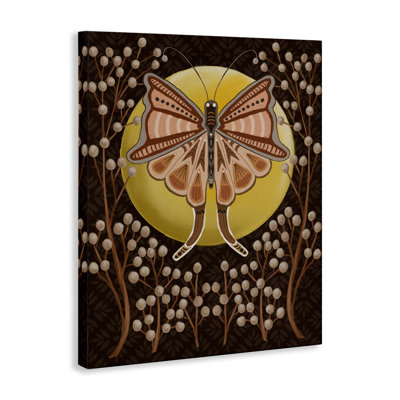  «Moth with Pussy Willows», art mural sur toile par Regina Moore