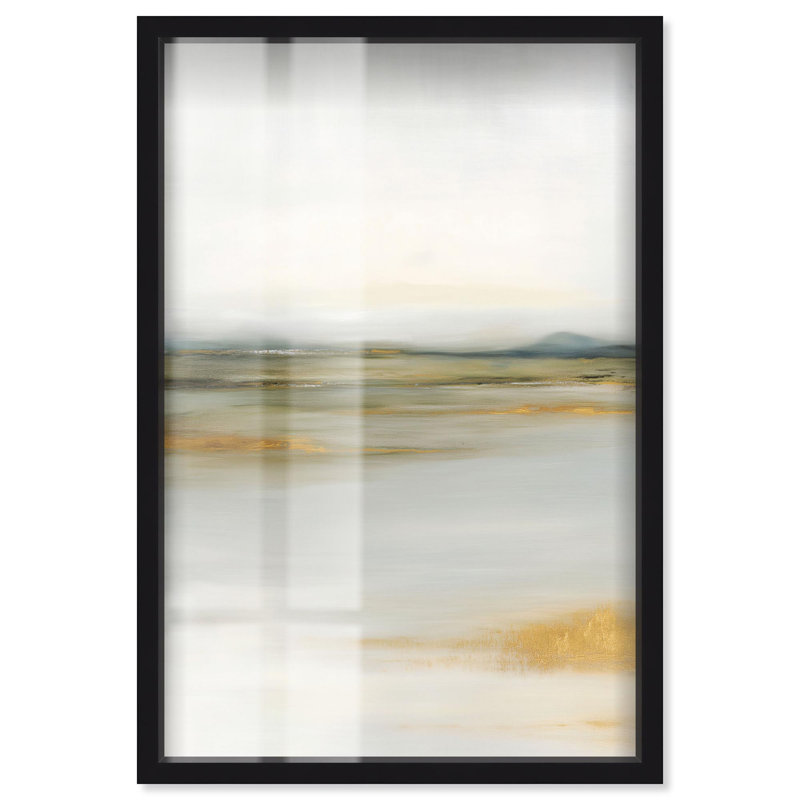 «Misty Expanse I Shadowbox Print Green Abstract Art» par Art Remedy, Noir, H 16 po x l 11 po