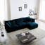 Canapé modulaire en chenille bleue avec structure en bois massif - pour plus de stabilité et de style