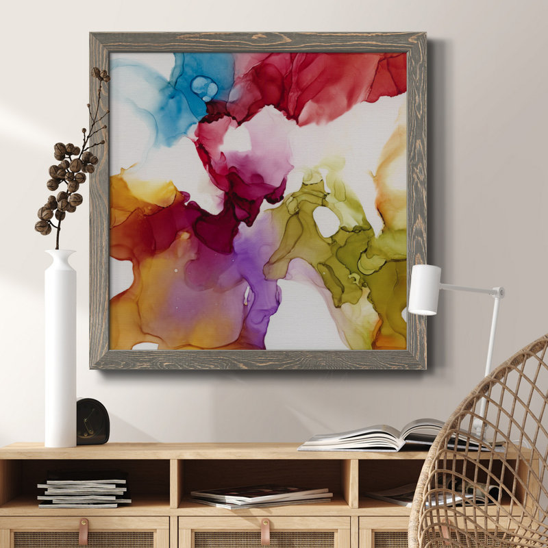 Modern Garden I - Peinture sur toile encadrée, H 31,5 po x l 31,5 po x P 1,5 po, Encadré gris