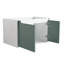 Meuble-lavabo compact avec finition rouille et grande capacité de rangement-119805306