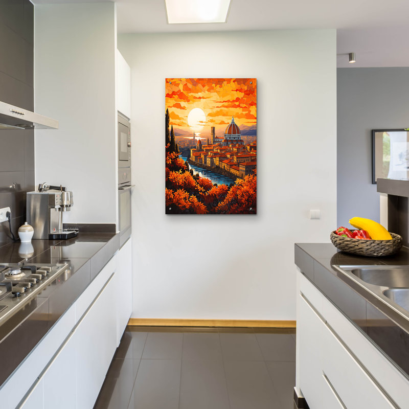 «Firenze» par Momart, art mural en verre acrylique, 12 po x 16 po, H 36 po x l 24 po x P 0,2 po