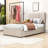 Lit plateforme simple tapissier avec système de rangement-1668682182