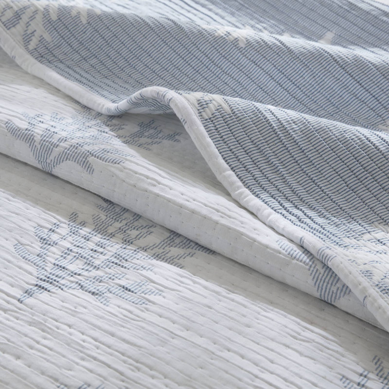 Ensembles de literie réversibles pour lit double et queen, couette bleue en mélange de coton pour la maison