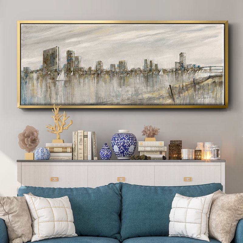 Skyline Sail- Framed Canvas, 12" H x 30" W