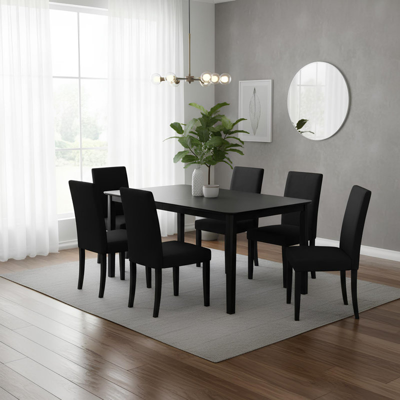 Treport Dining Table Set, Black