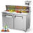 Commercial Sandwich/Salad Refrigerator, 7.42/12.85 Cu. Ft Prep Table Steel Food Prep Station Fridge with Cutting Board 8 Pans and Lock, Fan Cooling Mega Top Fridge for Restaurant, Bar, Shop