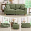 2-Seater Corduroy Sofa with 2 Throw Pillows, Deep-Seated Upholstered Couch with Square Arms-554044279