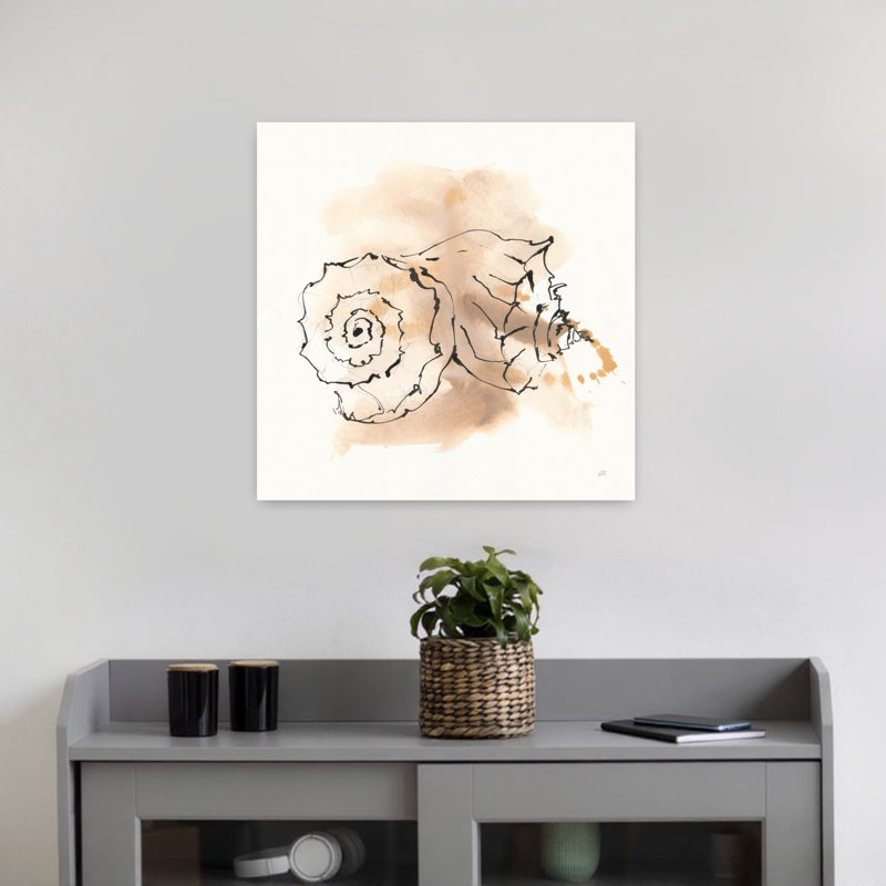 Sandy Conch V, art côtier abstrait, H 18 po x l 18 po