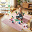Tapis de chaise protecteur de plancher pour planchers de bois franc et carrelage, 36 po x 48 po, envers antidérapant et antirayures, motif de rose réactif à la lumière 3D pour le bureau et la maison-123300676