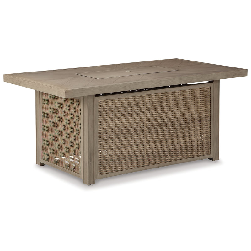 Danny Rectangle Smokeless Fire Pit Table with Hidden Fuel Tank