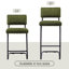 Tabouret de bar / comptoir en velours capitonné à dossier bas Marlow-1515569674-1515569687