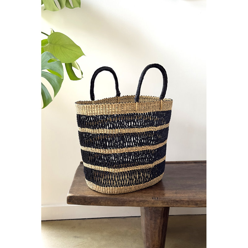String Basket Tote, Black