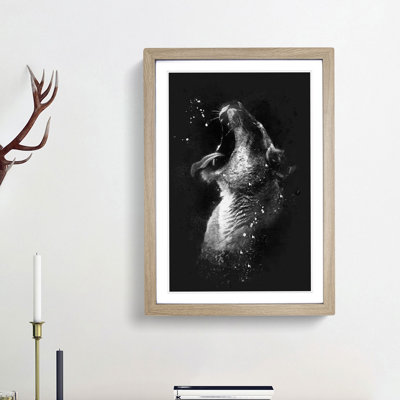 Yawning Lioness - Picture Frame Graphic Art Print
