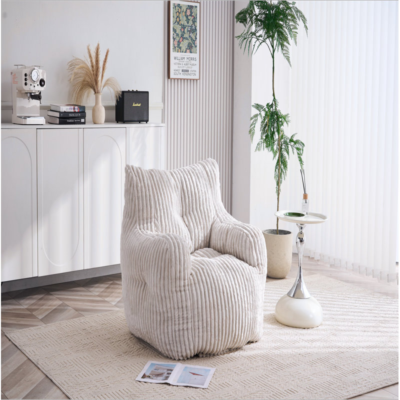 Fauteuil à billes Soft Velvetoy, Beige Corduroy