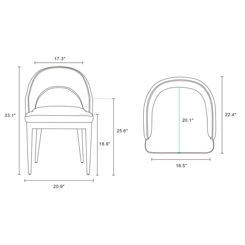 Gabelus Modern Velvet Upholstered Dining Armchair in, Light Gray, 1