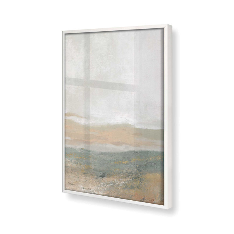 Imprimé abstrait de chant de la terre, Papier avec cadre simple opaque blanc, H 25 po x l 19 po x P 1,25 po