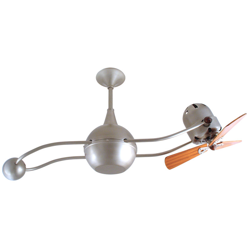 44" Brisa 2000 3 Wooden Blade Rotational Ceiling Fan, No, Polished Copper