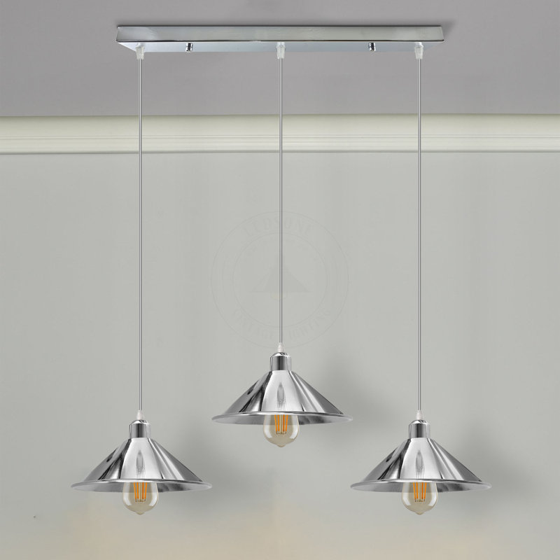 Kosaka 3 - Light Chrome Kitchen Island Pendant, No
