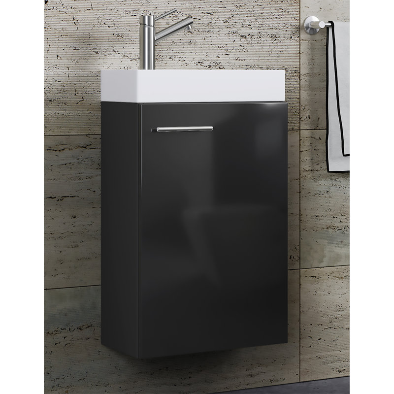 Ranisav Bathroom Vanity with Basin, White/Black