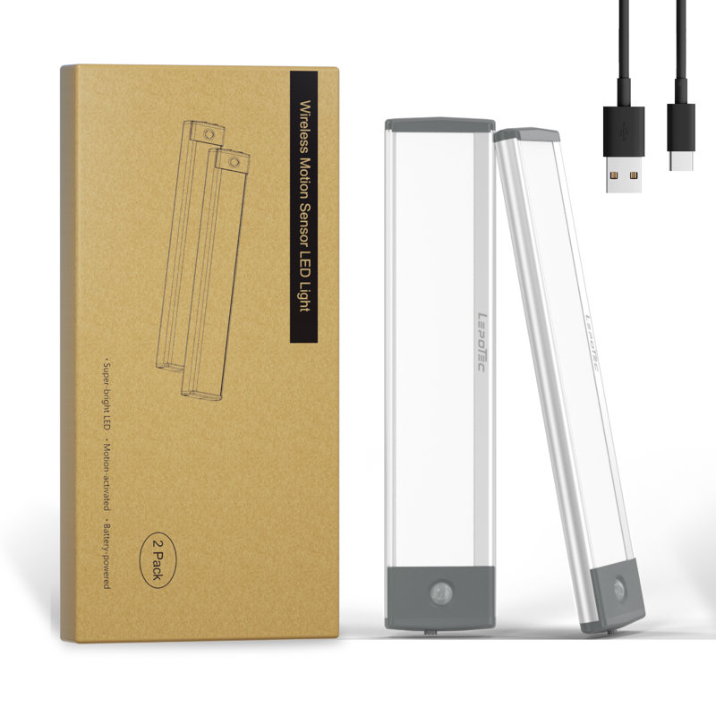 LEPOTEC 8.03Inch 30 LED Cool Wireless Rechargeable Motion Sensor Cabinet Light