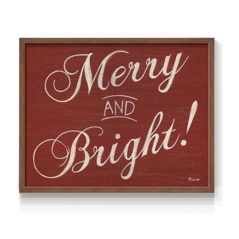 Red Merry and Bright - Reproduction encadrée - réarmable, Noyer, H 11 po x l 14 po