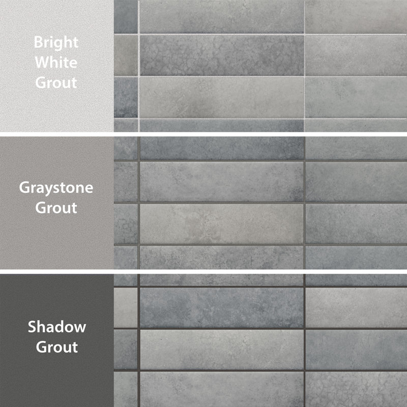 Heritage 2" x 10" Porcelain Stone Look Wall & Floor Tile, Gray