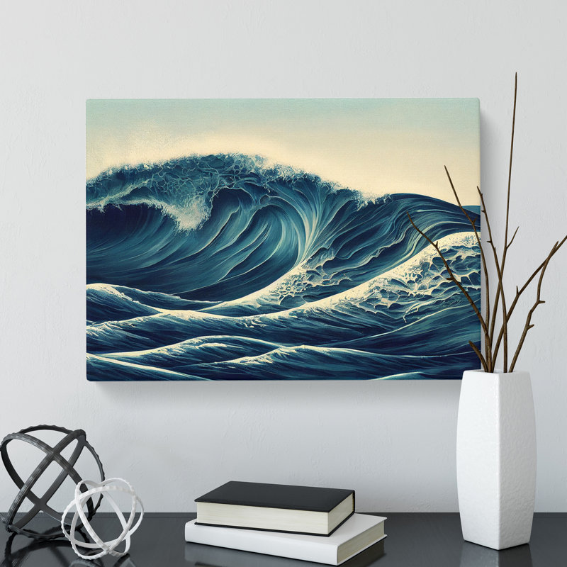 Futuristic Ocean Wave - Wrapped Canvas, 50cm H x 76cm W x 3cm D