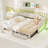 Extendable Upholstered Daybed With Two Storage Drawers And LED Light,Daybed-479115566