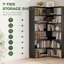 HOMCOM 7 Tiers Corner Bookshelf, 90W x 90D x 180H-2009133903