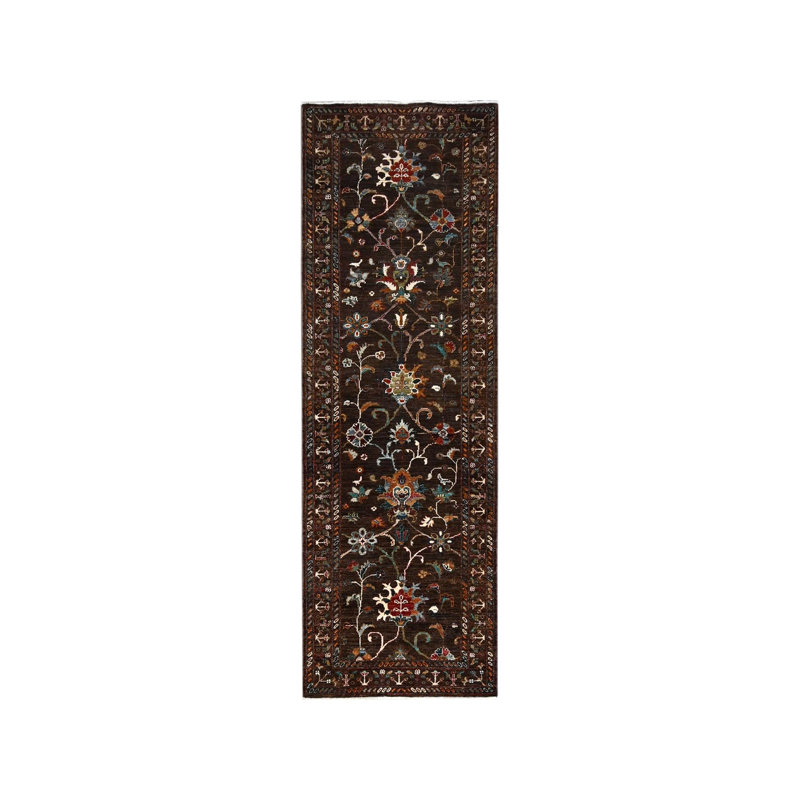 2'8"x8'6" Brown Pure Wool Afghan Sultani Oriental Runner Rug A57A78E8014D417B9396A774DA12DCE8