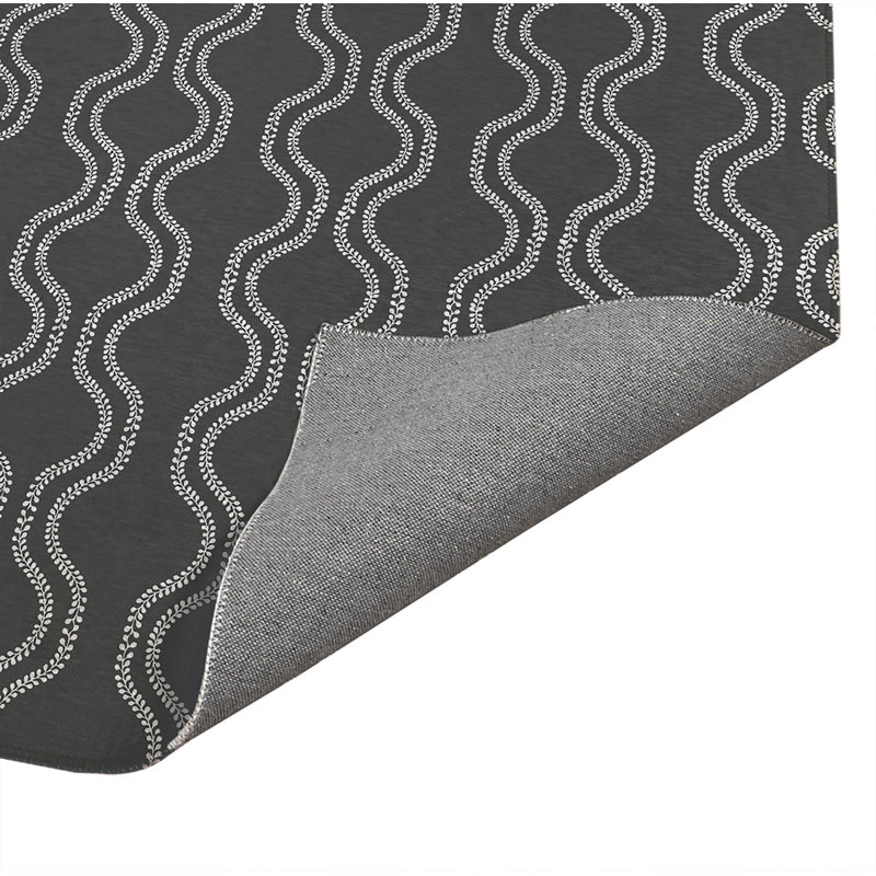 Tapis d'extérieur antidérapant Wavy Vine, Gris anthracite, Rectangle 24 po x 36 po