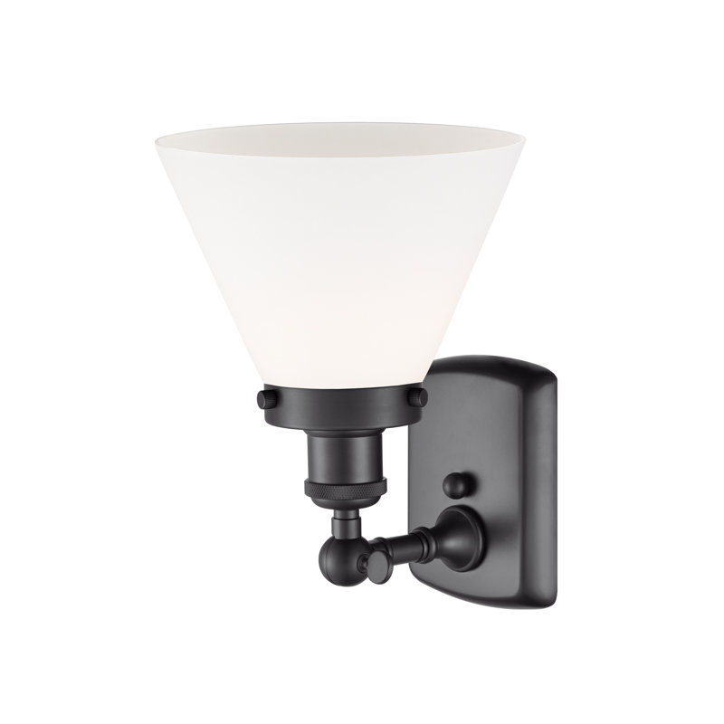Applique murale 1 lumière 8 po Ballston Urban Cone, Noir mat, Blanc mat, DEL