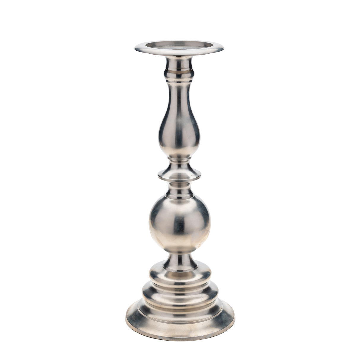 Charlton Home® Pewter Pillar Candlestick | Wayfair