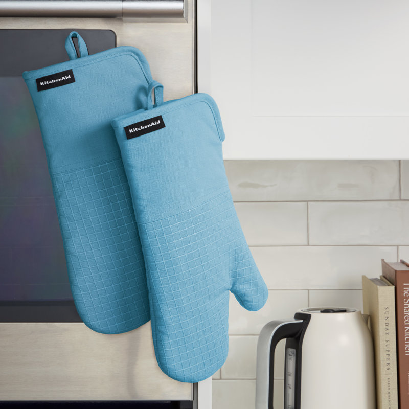 KITCHENAID Gourmet Series Gridlines Oven Mitts 2-Pack, Blue Velvet