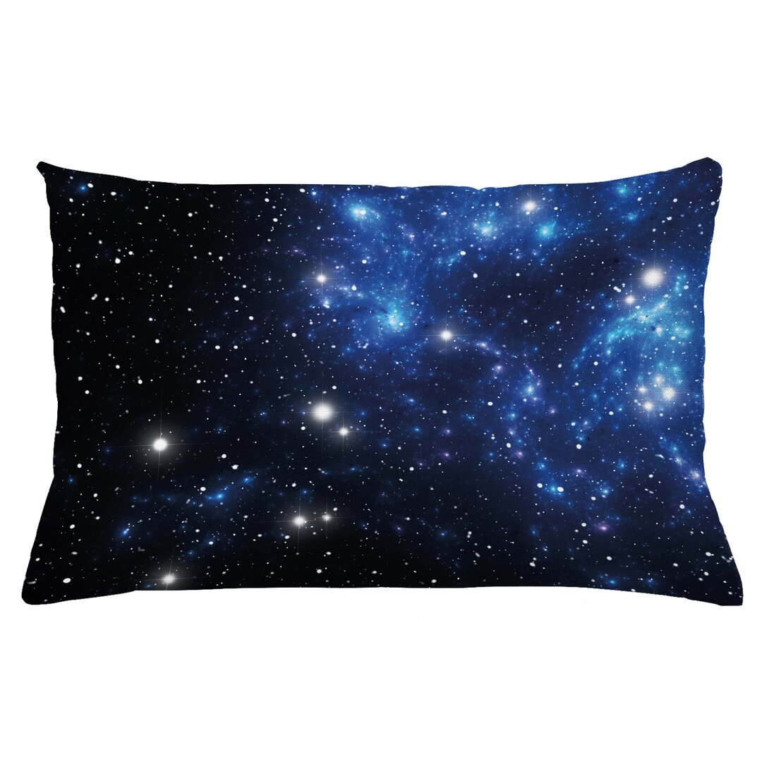 Kissenbezug, Space Star Nebel, Konstellation, Blau Schwarz Weiß