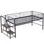 Lit mezzanine moyen avec escalier de rangement, lit simple-777860993