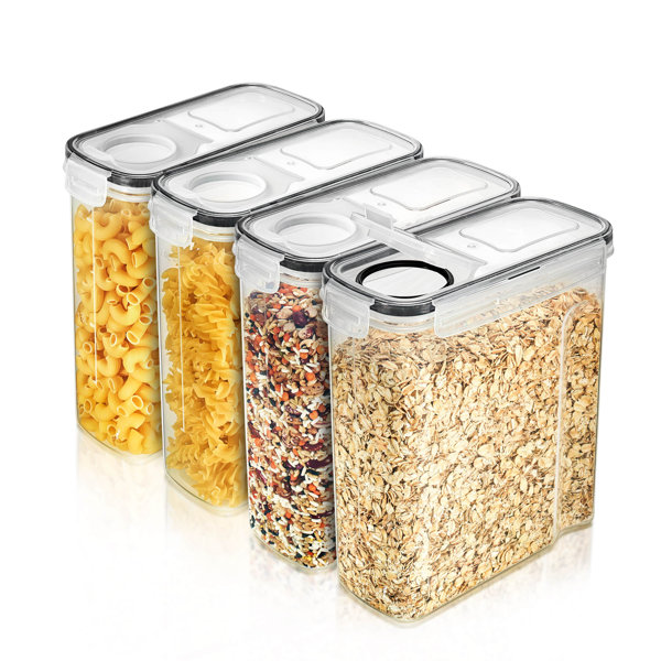 Sorbus 4 Pack (2L/8.4 Cups) Airtight Food Storage Dispensers for Beans, Pasta, Cereals, and More