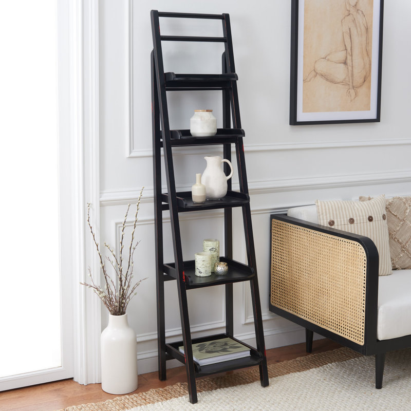 Rexhie Ladder Bookcase, Black