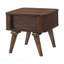 1Pc Modern Storage End Table Walnut Finish With Tambour Doors